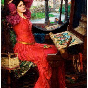 THE LADY OF SHALOTT: 8"by10" Art Print Reproduction. Beautiful Medieval Castle